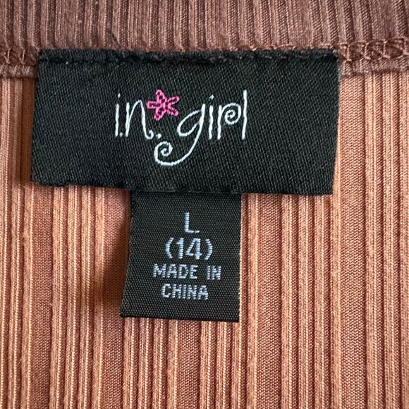 In Girl Wild Heart Rodeo Ranch Graphic Tee YL (14) Ribbed Copper - Picture 4 of 6